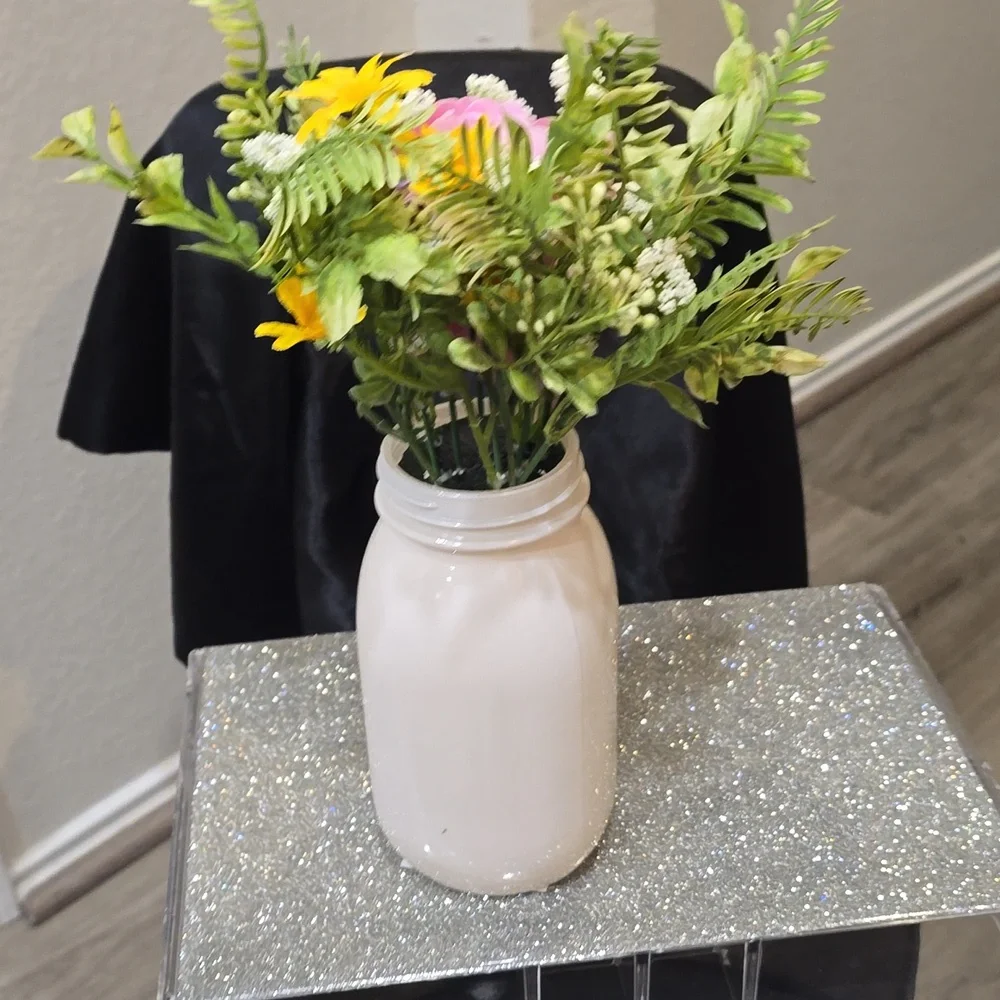 Dolly Parton Spring Floral Arrangement In Mason Jar Decor